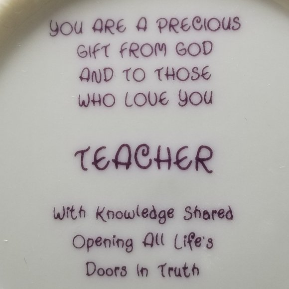 1991 Precious Moments Teacher’s Miniature Collector’s Porcelain Plate By Enesco - Picture 4 of 6